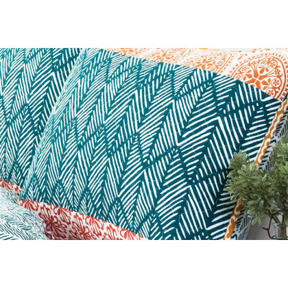 FaFurn Cotton 3 Piece Reversible Bohemian Stripe Quilt Set - Full/Queen Size