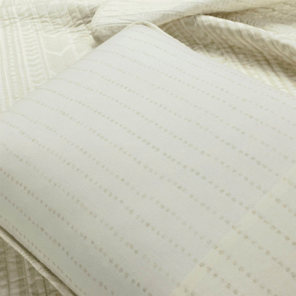 FaFurn Full/Queen Size Scandinavian Reversible Quilt Set - Ivory/Beige, Cotton