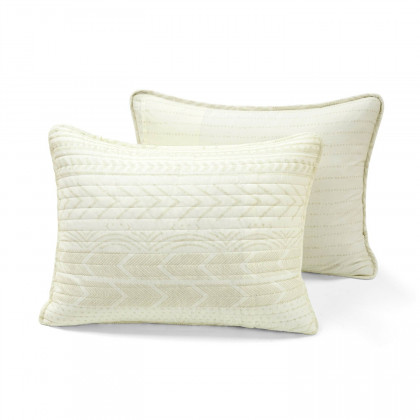 FaFurn Full/Queen Size Scandinavian Reversible Quilt Set - Ivory/Beige, Cotton