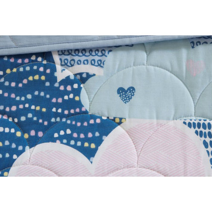 FaFurn Kids Unicorn Clouds Quilt Coverlet Bedspread Set - Blue/Pink, Twin/Twin XL Size