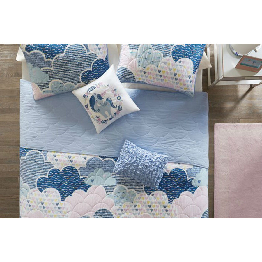 FaFurn - Kids Unicorn Clouds Quilt Coverlet Bedspread Set