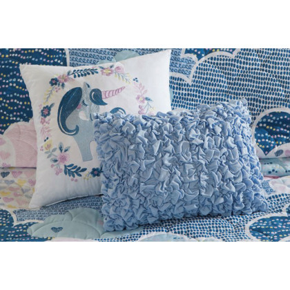 FaFurn Kids Unicorn Clouds Quilt Coverlet Bedspread Set - Blue/Pink, Full/Queen Size