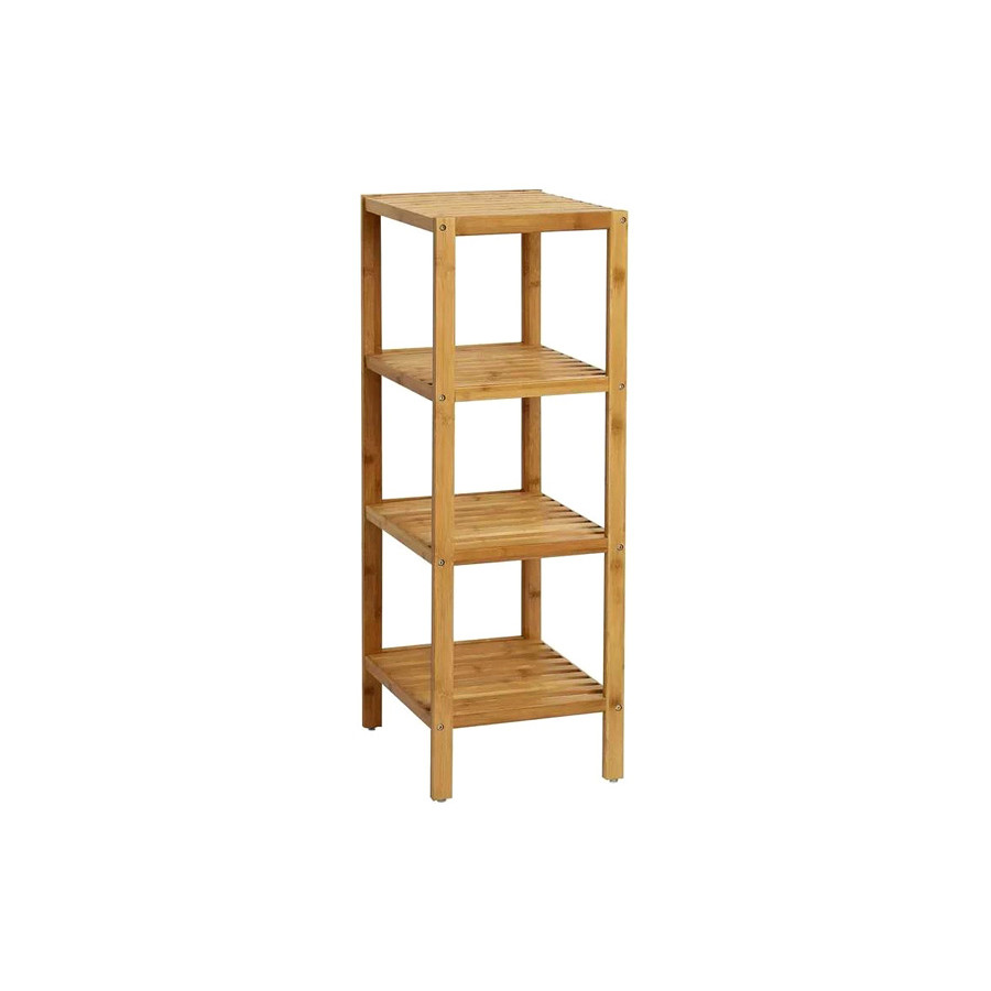 FaFurn - Solid Wood 4-Tier Bathroom Storage Shelving Unit