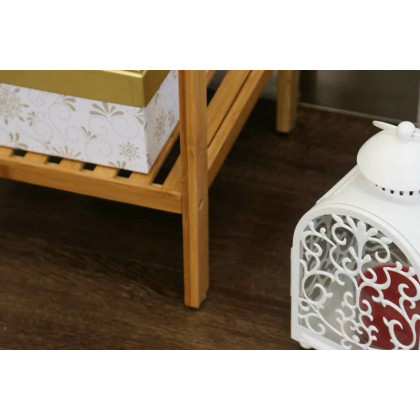 FaFurn - Solid Wood 4-Tier Bathroom Storage Shelving Unit