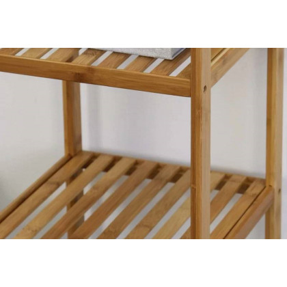 FaFurn - Solid Wood 4-Tier Bathroom Storage Shelving Unit