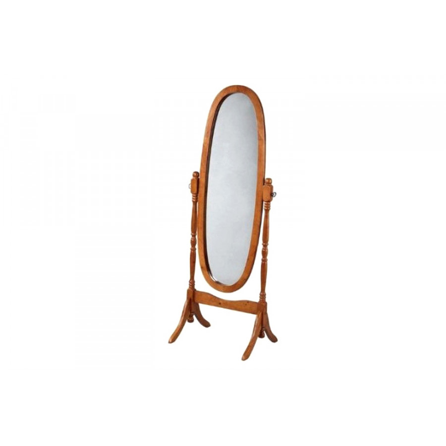 FaFurn Oval Cheval Floor Mirror Full Length Solid Wood - Oak