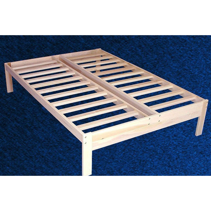 FaFurn - Full Size Unfinished Wood Platform Bed Frame with Wooden Slats