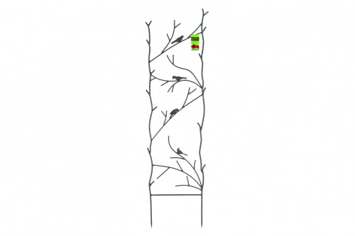 FaFurn™ - 4-Ft High Garden Trellis with Metal Birds Branch Design in Espresso