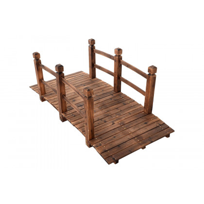 FaFurn - Solid Fir Wood 5-Ft Arch Garden Bridge Walkway