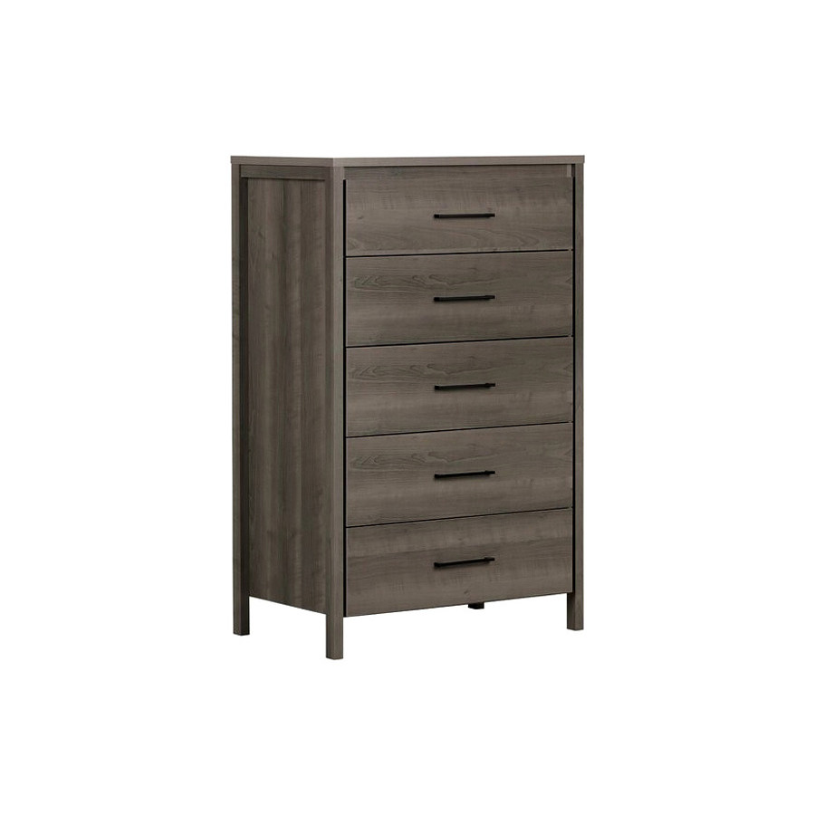 FaFurn Modern 5 Drawer Storage Chest - Gray