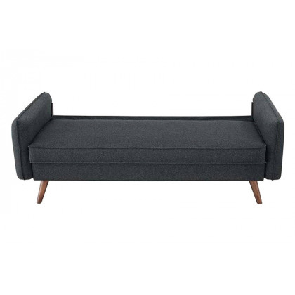 FaFurn - Modern Gray Fabric Upholstered Sofa with Mid-Century Style Wood Legs