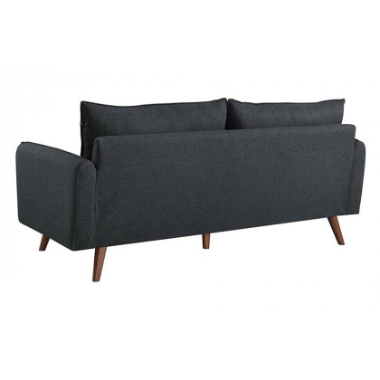FaFurn - Modern Gray Fabric Upholstered Sofa with Mid-Century Style Wood Legs