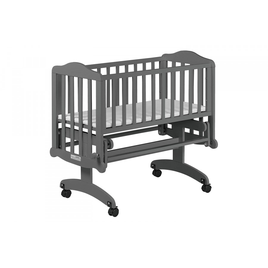 FaFurn - Gray Rock a Bye Baby Glider Cradle with Locking Casters and Crib Mattress