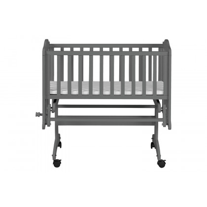 FaFurn - Gray Rock a Bye Baby Glider Cradle with Locking Casters and Crib Mattress