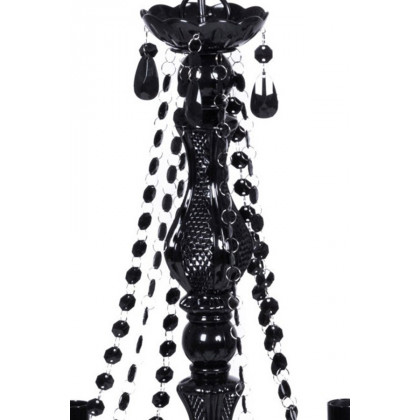 FaFurn - 6 Light Gothic Gypsy Pendant Black Crystal Candle Ceiling Chandelier