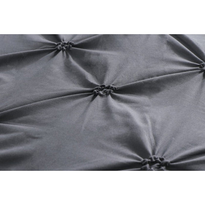 FaFurn All Season Pleated Hypoallergenic Microfiber Reversible 3 Piece Comforter Set - Gray, King Size