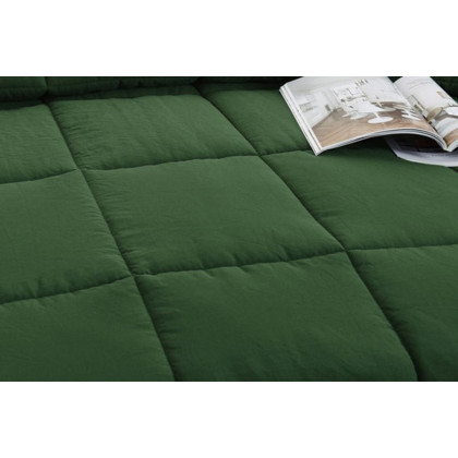 FaFurn 3 Piece Microfiber Reversible Comforter Set - Green, Twin Size