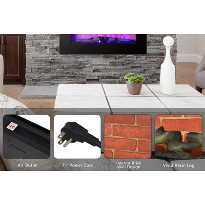 FaFurn - 36 in Electric Wall Mounted/Freestanding Fireplace with Remote Control