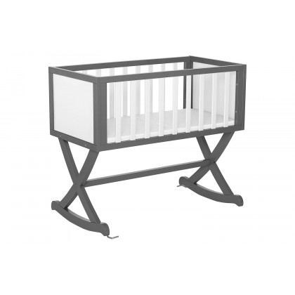 FaFurn - Solid Wood Rocking Baby Glider Cradle with Crib Mattress