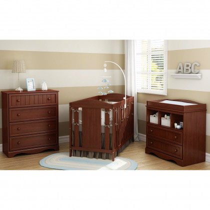 FaFurn - Baby Diaper Changing Table with 2 Drawers in Cherry, Wood