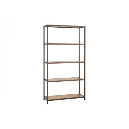 FaFurn - Heavy Duty 5-Shelf Steel Frame Shelving Unit with Bamboo Shelves