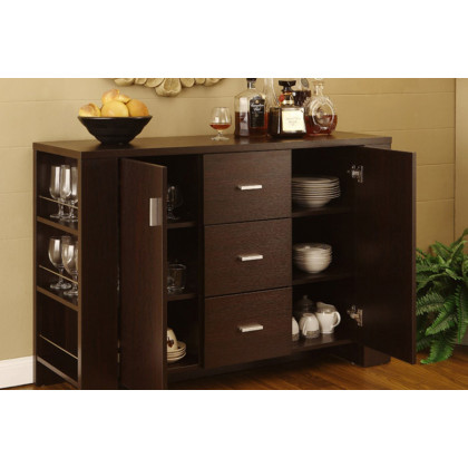 FaFurn - Modern Dining Buffet Sideboard Server in Cappuccino Finish