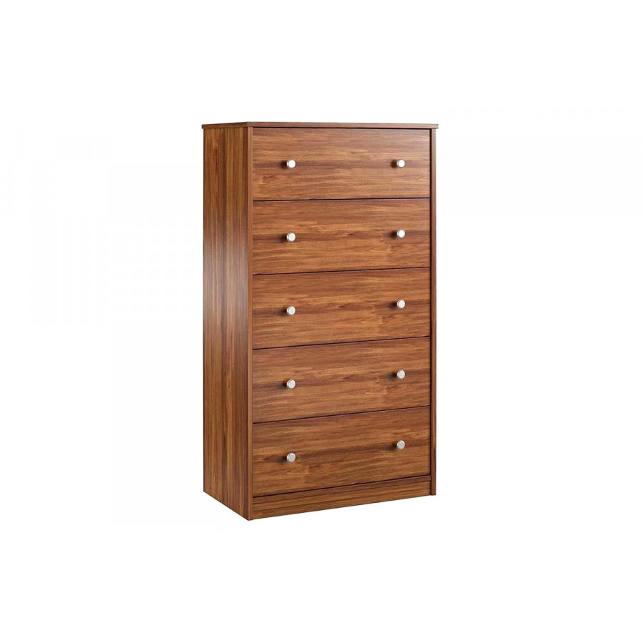 FaFurn - Modern 5-Drawer Bedroom Chest Dresser in Wood Finish