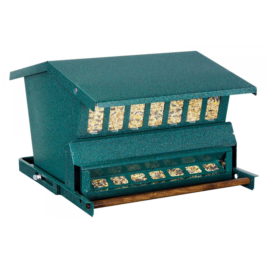 FaFurn - Green Steel Squirrel Proof Wild Bird Feeder with Hanger