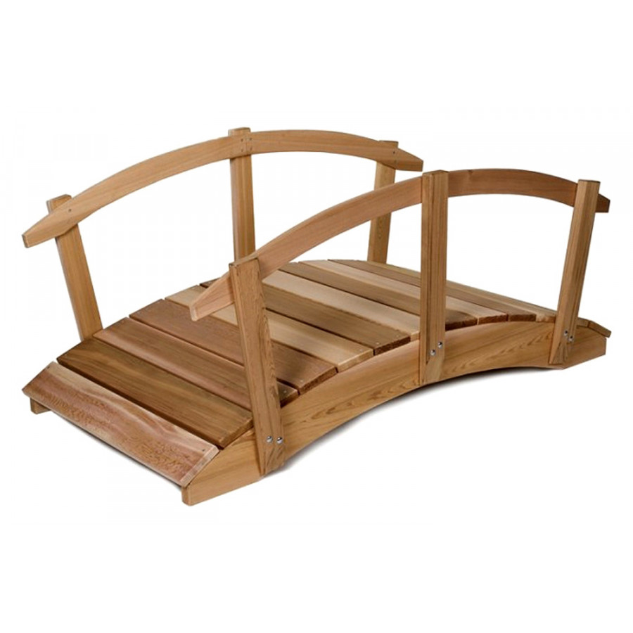 FaFurn - 8-Ft Garden Bridge in Western Red Cedar/Natural Unstained Finish