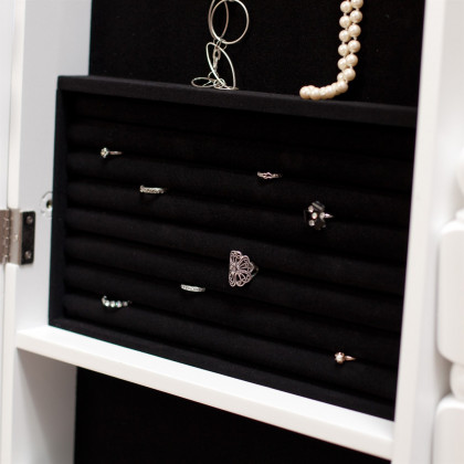 FaFurn Full Length Jewelry Mirror - Gloss White, Wood