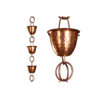 FaFurn - Hammered Copper Rain Cups 8.5-Feet