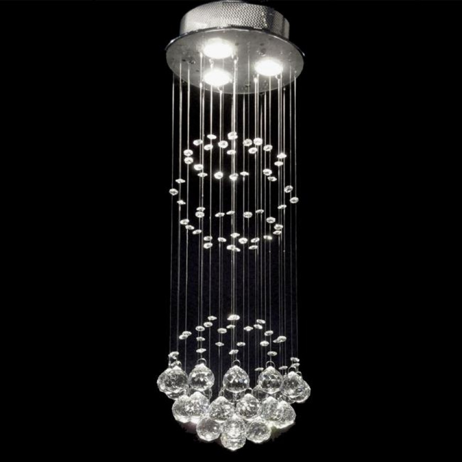 FaFurn - 3-Light Ball Chandelier in Chrome/Crystal