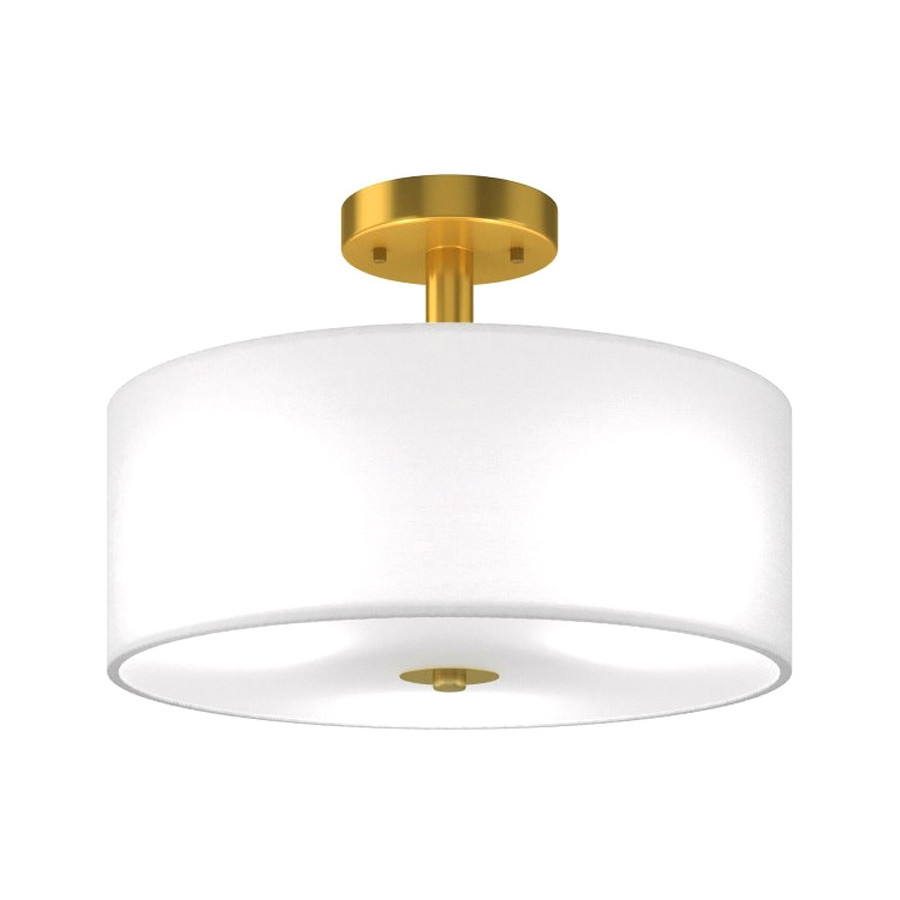 FaFurn - Modern 3-Light Ceiling Mount Glass Pendant Drum Lamp Chandelier White Bronze