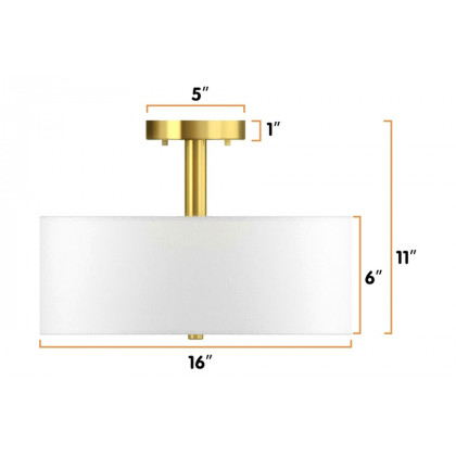 FaFurn - Modern 3-Light Ceiling Mount Glass Pendant Drum Lamp Chandelier White Bronze