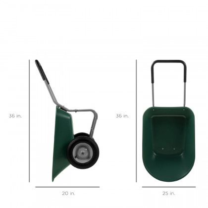 FaFurn - Rust Proof Wheelbarrow in Green, Steel