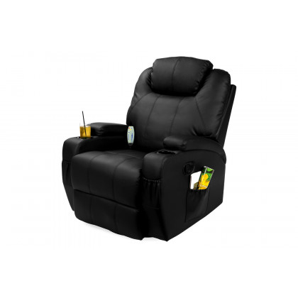 FaFurn - Swivel Heat & Massage Recliner Chair 5 Modes Remote Control
