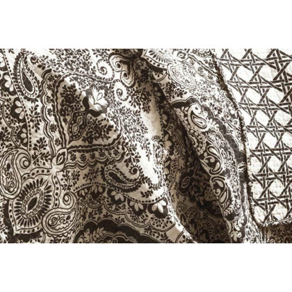 FaFurn 3-Piece Quilt Set 100% Cotton in Black/White Damask - King Size