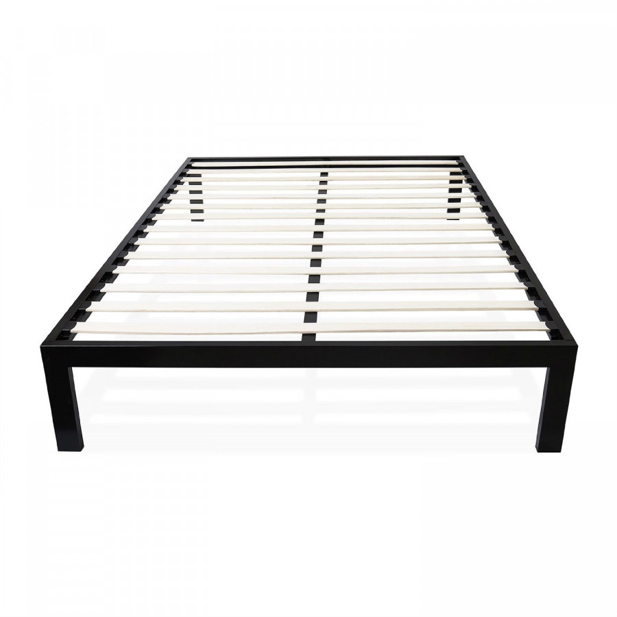 FaFurn - Asian King Size Bed Frame with Wood Slats in Metal