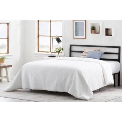 FaFurn Modern Slatted Headboard in Metal Finish - King Size