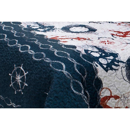 FaFurn - Modern Coastal Anchor Polyester Reversible Quilt Set