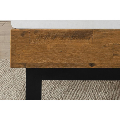FaFurn Farmhome Low Profile Pine Slatted Platform Bed - King Size