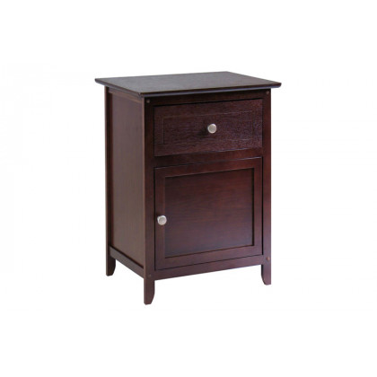 FaFurn - Wood Finish 1-Drawer Bedroom Nightstand/End Table