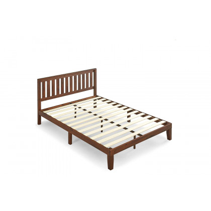FaFurn - King Size Solid Wood Platform Bed Frame with Headboard in Espresso Finish