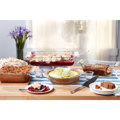 FaFurn - Glass 5-Piece Bakeware Oven Safe Casserole Baking Dish Set