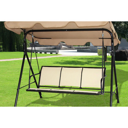 FaFurn - Outdoor 3-Person Canopy Swing for Porch Patio or Deck