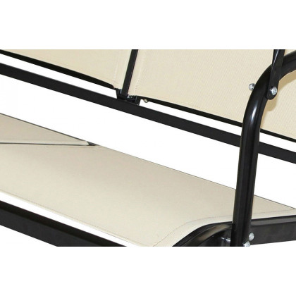 FaFurn Outdoor 3-Person Canopy Swing for Porch Patio or Deck - Light Brown
