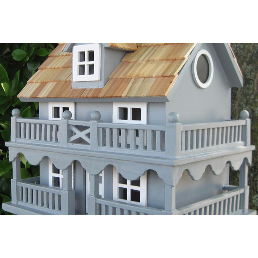FaFurn - Light Blue Wooden Cottage Bird House with Removeable Back