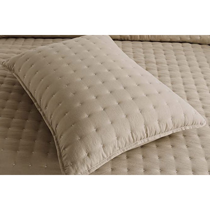 FaFurn 3 Piece Microfiber Polyester Quilt Bedding Set - Beige, Queen Size