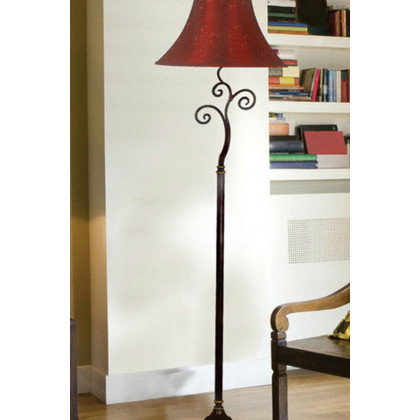 FaFurn - Contemporary 61-Inch Tall Floor Lamp with Red and Gold Bell Shade
