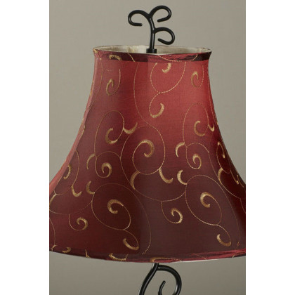 FaFurn - Contemporary 61-Inch Tall Floor Lamp with Red and Gold Bell Shade